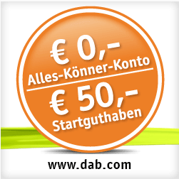 DAB bank Girokonto mit 50 EUR Startguthaben