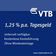 VTB Direktbank Tagesgeld für Neukunden mit bis zu 1,25% Zinsen p.a.